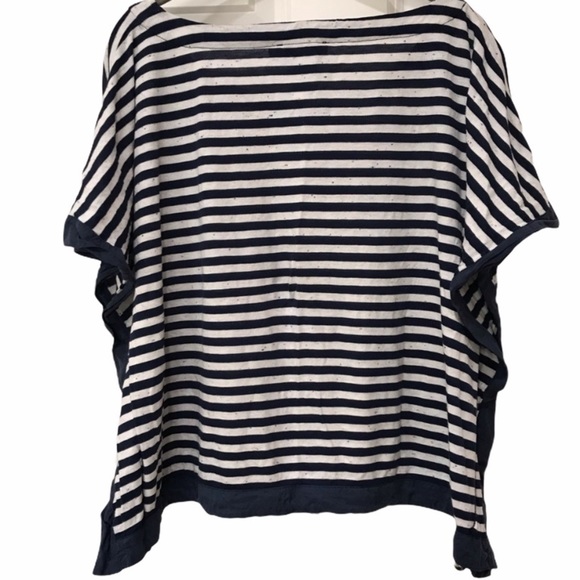 Vineyard Vines navy blue white striped caftan style top - Picture 2 of 4